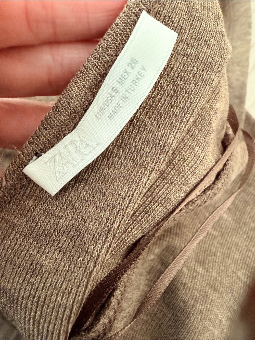 Zara long strappy dress Maxi Dress in Taupe Brown, small - Picture 3 of 6